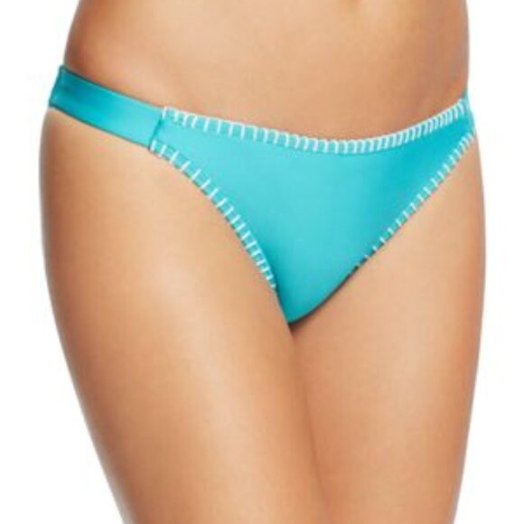 Splendid Womens Stitch Trim Swim Bikini Bottom Turquoise Green Small NWT - Picture 2 of 6